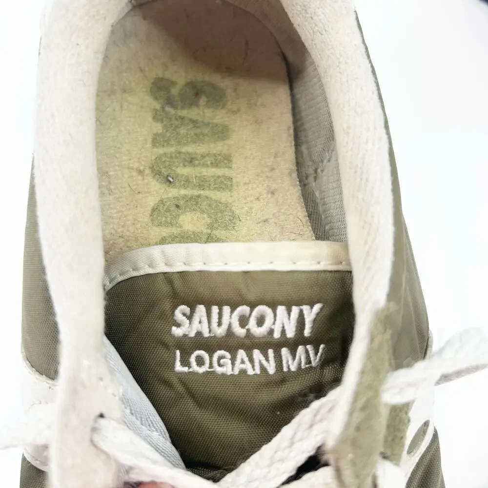 Saucony Logan MV Olive Green Nylon Suede Retro Runner Sneakers Women's 8 Y2K - Picture 11 of 12